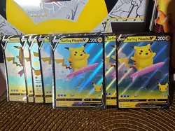 Pokemon TCG Celebrations Surfing Pikachu Holo Ultra Rare Card lot of 12 008/025 - Image 1