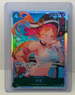 2025 One Piece Card Game Nami SR OP14-031 SUPER RARE FULL ART HOLO FOIL MINTY - Image 1