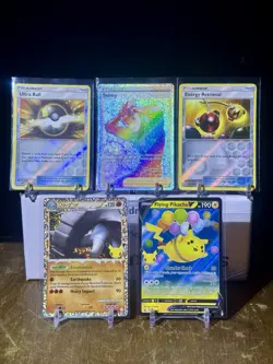 Pokemon Lot Of 5 Cards, Ultra Ball, Sydney, Energy, Donphan, Pikachu - Image 1