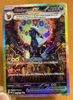 Umbreon ex Rainbow EX Alt Art Rare FAN MADE DIY TEXTURED Card Mint Condition - Image 1