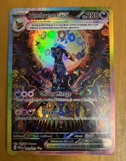 Umbreon ex Rainbow EX Alt Art Rare FAN MADE DIY TEXTURED Card Mint Condition - Image 2