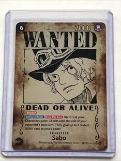 Sabo Wanted Poster Card SEC SP - OP13 - 120 Carrying On His Will English ! LQQK - Image 1