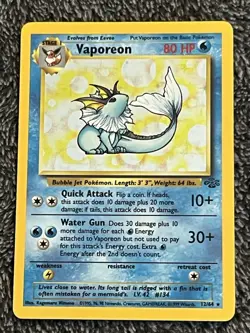 Wizards of the Coast Trading Card Game Jungle VAPOREON Holo Theme Water Blast 742818060660 - Image 4