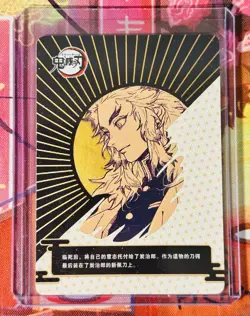 Demon Slayer Hashira Kyojuro Rengoku UR Blood Moon Holo Foil Trading Card CCG - Image 2