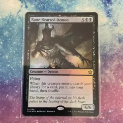 Rune-Scarred Demon (FOIL) x1 - MTG Foundations FDN #184 - Image 1