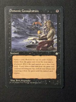 MTG Demonic Consultation - Ice Age Regular Lightly Played - Image 1