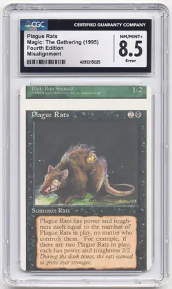 Graded Connected Miscut Plague Rats CGC 8.5 MTG Magic Misprint Misaligned Error! - Image 4