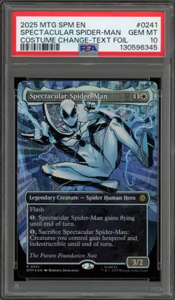 Magic MTG Spectacular Spider-Man Costume Change Text Foil #0241 PSA 10 - Image 1