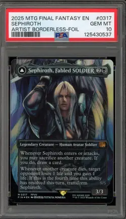 Magic MTG Sephiroth Fabled Soldier FF Artist Borderless Foil #0317 PSA 10 - Image 1
