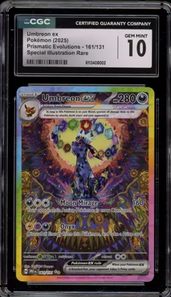 Pokemon Umbreon ex Prismatic Evolutions Special Illustration Rare #161 CGC 10 - Image 1