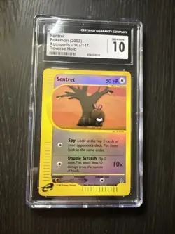 2003 Pokemon Aquapolis Sentret Reverse Holo 107/147 CGC Gem Mint 10 - Image 1