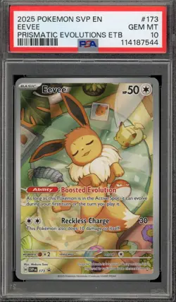 Pokemon Eevee Prismatic Evolutions ETB Promo SVP EN 173 PSA 10 Gem Mint - Image 1