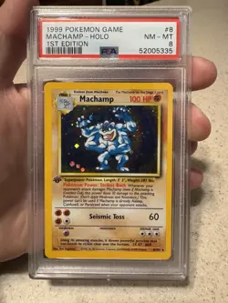 1999 Pokemon TCG Machamp Holo 1st Edition Rare Card PSA 8 NM-Mint #8 - Image 3