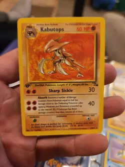 1999 Pokemon TCG KABUTOPS Fossil Set 24/62 NON Holo 1st Edition Rare WoTC MP - Image 1