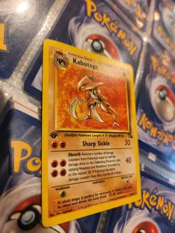 1999 Pokemon TCG KABUTOPS Fossil Set 24/62 NON Holo 1st Edition Rare WoTC MP - Image 2