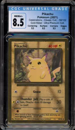 Pokemon Pikachu Ultra-Premium Coll. Gold Metal Promo #58 CGC 8.5 - Image 1