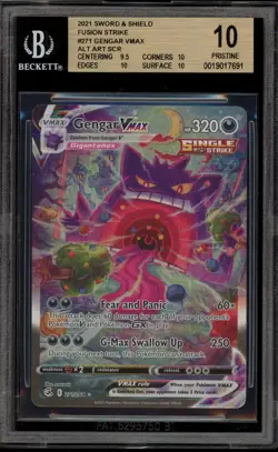 Pokemon Gengar VMAX Fusion Strike Secret Rare Full Alt Art #271 BGS 10 Pristine - Image 1