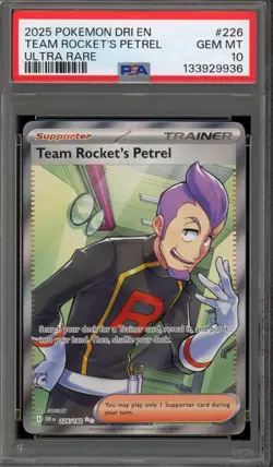 Pokemon Team Rocket's Petrel Destined Rivals Ultra Rare #226 PSA 10 Gem Mint - Image 1