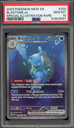 Pokemon Blastoise ex 151 MEW EN Special Illustration Rare #200 PSA 10 Gem Mint - Image 1