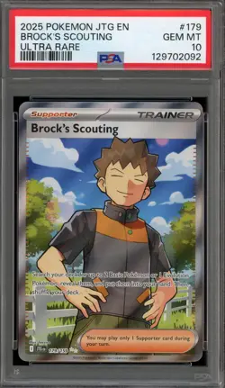 Pokemon Brock's Scouting Journey Together Ultra Rare #179 PSA 10 Gem Mint - Image 1