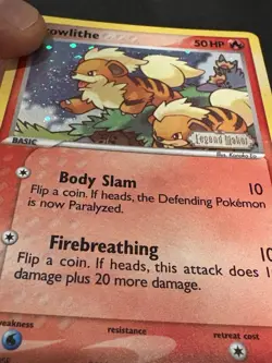 Pokemon TCG Legend Maker Reverse Holo Stamped Growlithe EX 55/92 NM Condition - Image 3