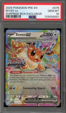 Pokemon Eevee ex Prismatic Evolutions Surprise Bx. Exclusive Promo #075 PSA 10 - Image 1