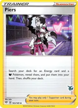 Piers - (Eevee Stamped) Promo Battle Academy 2022 165/189 NM English Pokemon - Image 1