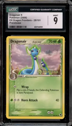 Pokemon Dragonair EX Dragon Frontiers Prerelease Promo #28 CGC 9 Mint - Image 1