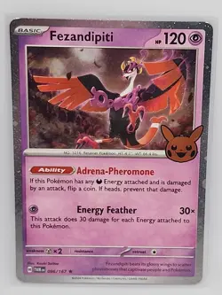 Fezandipiti Cosmos Holo Rare 096/167 Trick or Trade BOOster NM Pokemon Swirl - Image 1