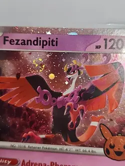 Fezandipiti Cosmos Holo Rare 096/167 Trick or Trade BOOster NM Pokemon Swirl - Image 2