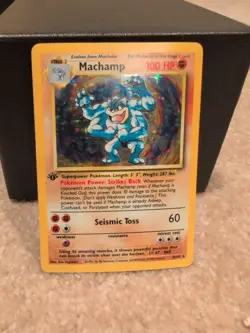 1999 Pokemon Machamp 1st Edition Holo Base Set Promo - WOTC - VLP/NM - Image 1