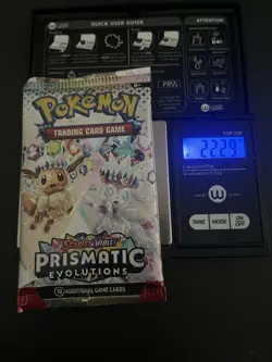 22.29g HEAVY Prismatic Evolutions Pokemon Sealed Booster Pack New - Image 1