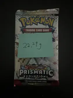 22.29g HEAVY Prismatic Evolutions Pokemon Sealed Booster Pack New - Image 3