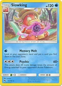 Pokemon - Slowking - 55/214 - Rare - Sun and Moon Lost Thunder - NM - Image 1