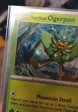 2 SWIRLS Pokemon Teal Mask Ogerpon 024 Cosmos Holo Halloween Trick Or Trade 2024 - Image 2