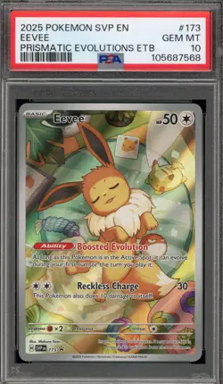 Pokemon Eevee Prismatic Evolutions ETB Promo SVP EN 173 PSA 10 Gem Mint - Image 1