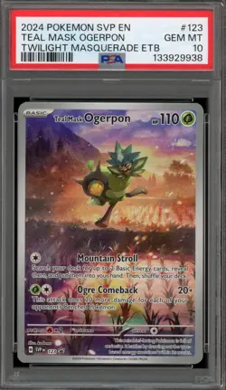 Pokemon Teal Mask Ogerpon ex Twilight Masquerade ETB Promo SVP EN 123 PSA 10 - Image 1