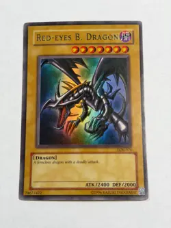 RED-EYES BLACK DRAGON LOB-070 UNLIMITED Foil Bleed YU-GI-OH - Image 1