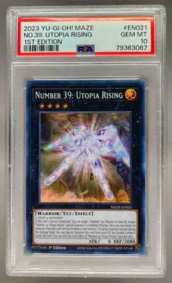 2023 Yu-Gi-Oh! Maze Of Memories 1st Ed Number 39 Utopia Rising Super Rare PSA 10 - Image 1