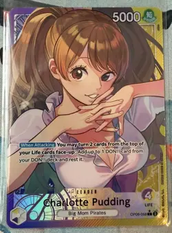 One Piece Charlotte Pudding OP08-058 Alternative Art Leader Two Legends English - Image 1