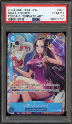 One Piece CCG Boa Hancock PRB01 Japanese Alternate Art OP01-078 PSA 10 Gem Mint - Image 1