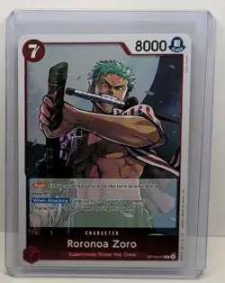 2025 One Piece TCG English Roronoa Zoro Rare Chrome OP14-015 Yoichi Amano NM/M - Image 1