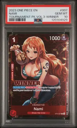 2023 ONE PIECE PROMOS TOURNAMENT PACK VOL.3-WINNER #007 NAMI PSA 10 - Image 1