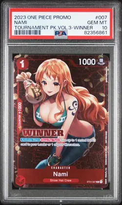 2023 ONE PIECE PROMOS TOURNAMENT PACK VOL.3-WINNER #007 NAMI PSA 10 - Image 1