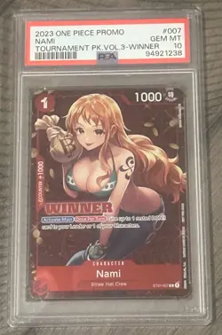2023 ONE PIECE PROMOS TOURNAMENT PACK VOL.3-WINNER #007 NAMI PSA 10 - Image 1
