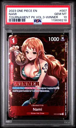 2023 ONE PIECE PROMOS TOURNAMENT PACK VOL.3-WINNER #007 NAMI PSA 10 - Image 1