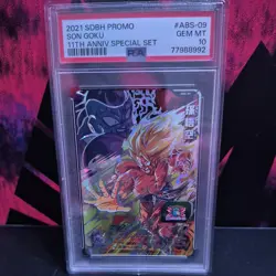 PSA 10 Super Dragon Ball Heroes Son Goku 11th Anniversary ABS-09 SEC - Image 1