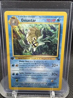 Pokemon TCG Omastar Fossil 1st Edition Uncommon Card 40/62 Never Played, NM! - Image 1