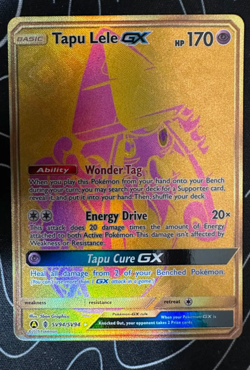 Pokemon Tapu Lele GX SV94/SV94 Hidden Fates Gold Full Art Holo Card - Image 1