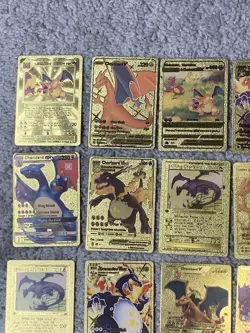 Set of 50 Charizard V, VMax, GX, EX & More Gold Foil Fan Art Card MP-LP - Image 3